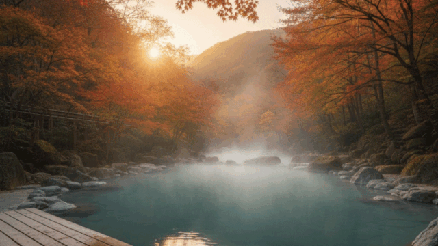 Bright, friendly photo style. A clean, organized interior scene near a hot spring reception or changing area. A neatly folded bath towel and small face towel placed on a wooden bench or tray. Nearby are a simple price board or ticket machine (text blurred or generic, no real prices needed). The atmosphere feels clean, practical, and welcoming. Soft indoor lighting with warm tones, realistic textures, landscape