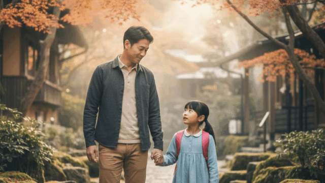 Bright, friendly photo style. A simple, easy-to-understand travel scene showing access to Kurama Hot Spring. An Eizan Railway train at a small countryside station, surrounded by greenery and mountains. A clear station sign with “Kurama” in English. In the foreground, an international traveler casually checking a smartphone map. The mood is calm and reassuring, not rushed. Natural daylight, clean composition, travel magazine quality, landscape